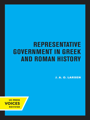 cover image of Representative Government in Greek and Roman History